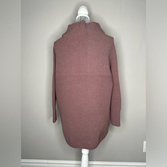 FREE PEOPLE Women's Mock Neck Oversized Cotton Ottoman Sweater in Nutmeg XS - Picture 6 of 7